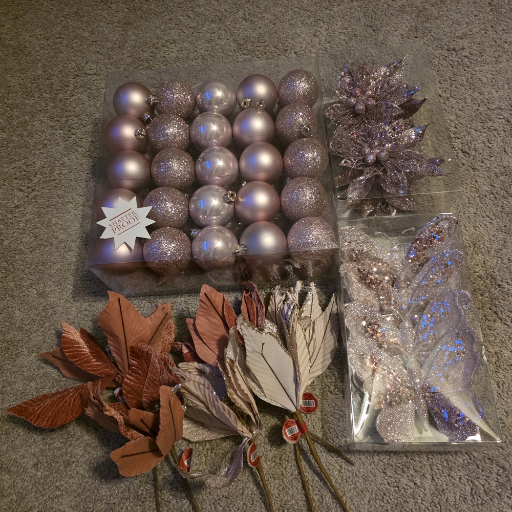 Hobby Lobby Pink and Gold Holiday Ornament Collection